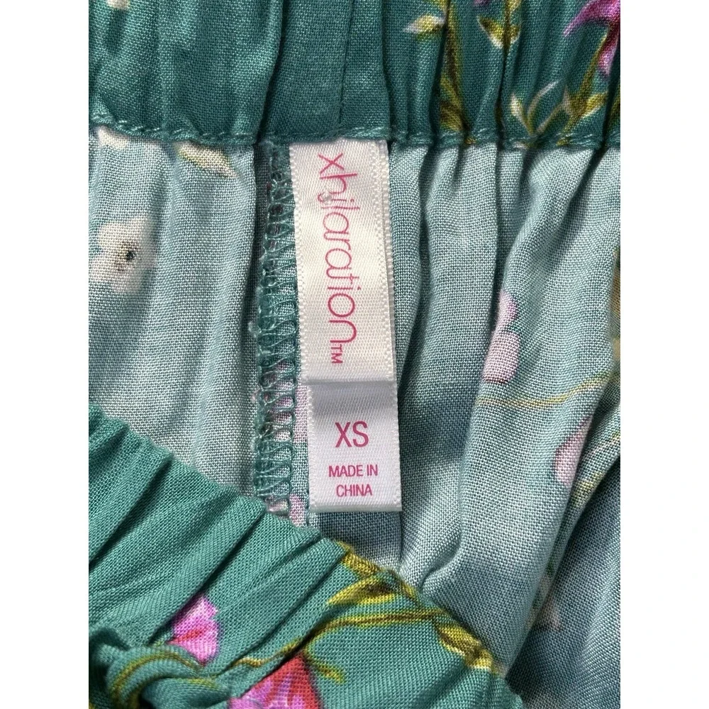 Exhilaration Women's Green Floral Jumpsuit‎ Size XS Summer Travel Vacation